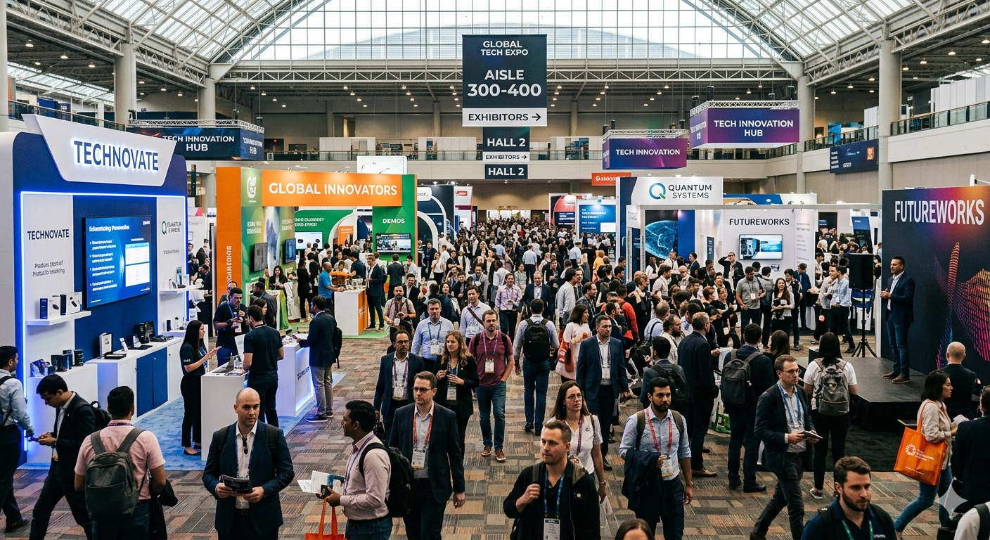 Exhibition hall or venue — replace ./image.webp with your own photography